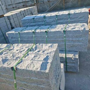 邵阳芝麻白自然面整石 坐凳